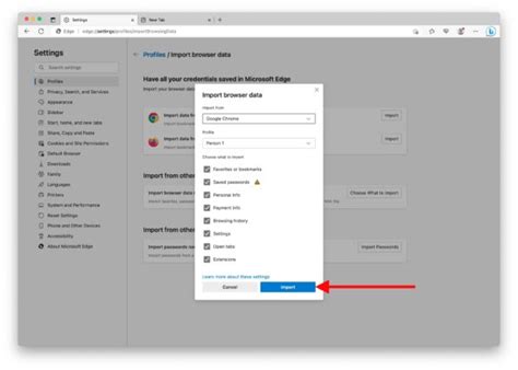 how to import passwords from chrome into edge