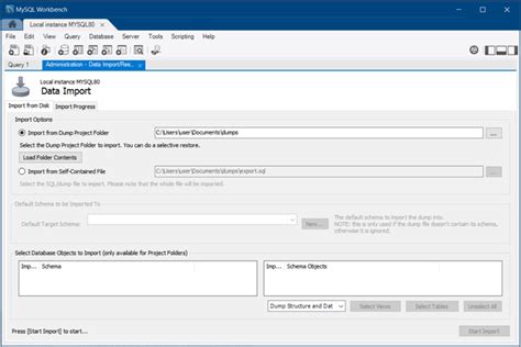 how to import schema in mysql workbench