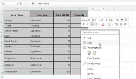 how to import table from excel to word