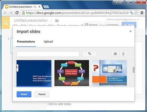 how to import template to google slides