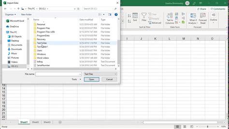 how to import text file data into excel using vba