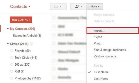 how to import vcf file into gmail