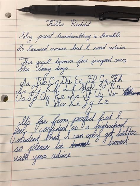 how to improve cursive handwriting reddit