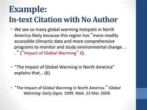 how to in text cite with no author example