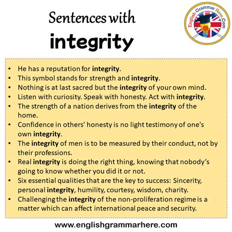 how to include integrity in a sentence