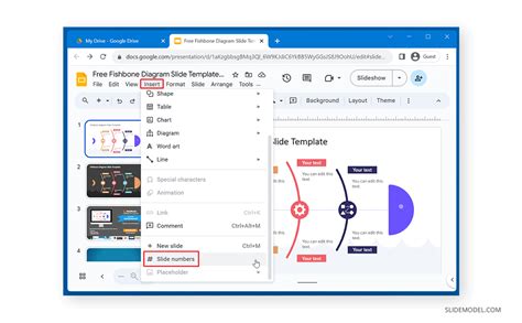 how to include page numbers in google slides