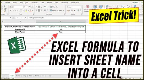 how to include sheet name in excel formula