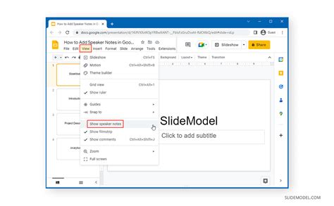 how to include speaker notes in google slides pdf
