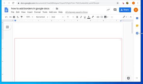 how to increase border size in google docs