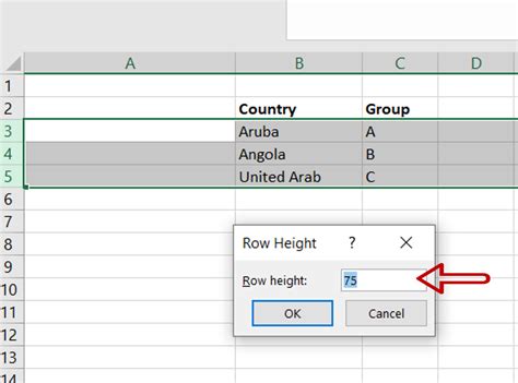 how to increase cell size in excel table