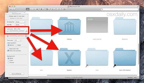 how to increase folder icon size on mac