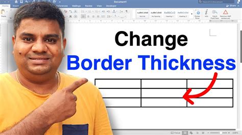 how to increase table border size in word