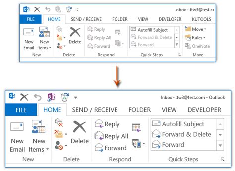 how to increase text size in outlook ribbon