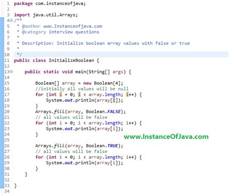 how to initialize boolean in java