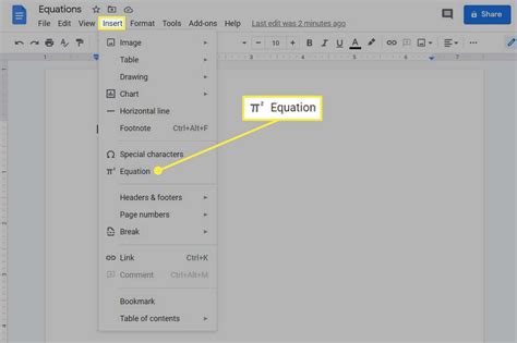 how to input formula in google docs
