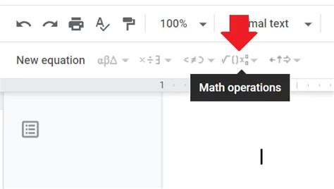 how to input square root in docs