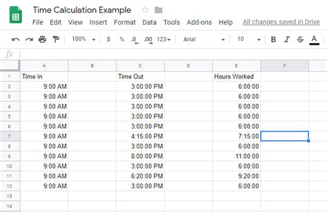 how to input time in google sheets