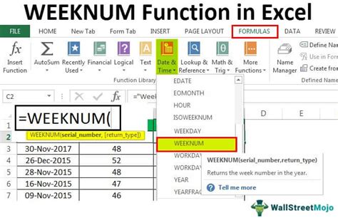 how to input week number in excel
