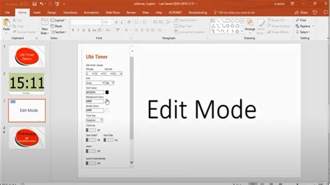 how to insert a 2 minute timer in powerpoint