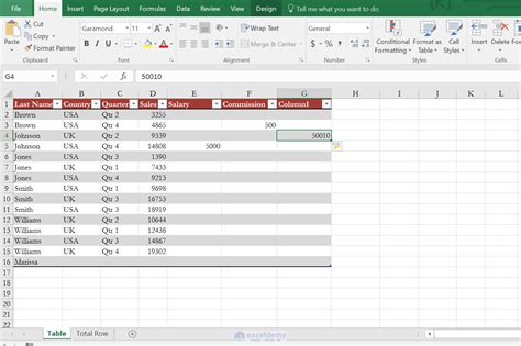 how to insert a column in excel table