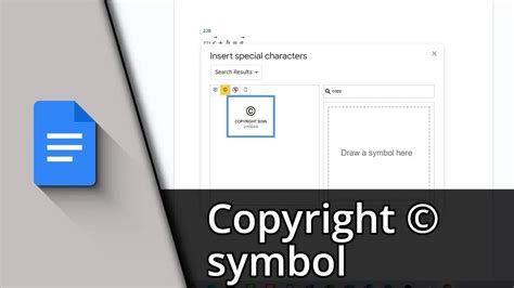 how to insert a copyright symbol in google docs
