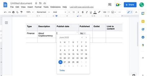 how to insert a date in google docs