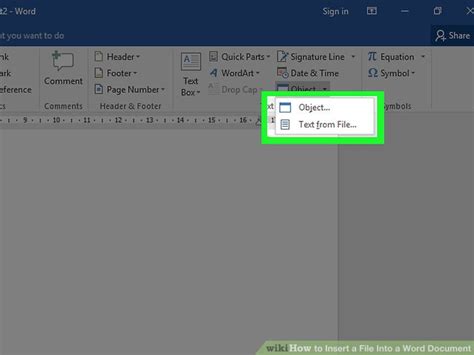 how to insert a file in word web version