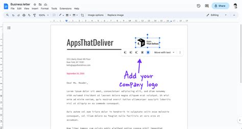 how to insert a letterhead in google docs