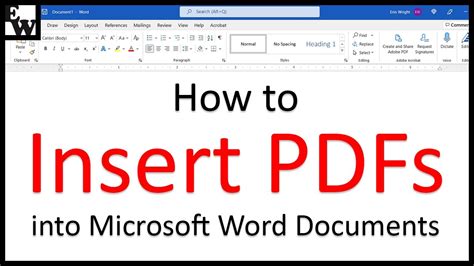 how to insert a pdf file in word document