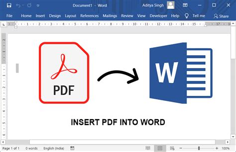 how to insert a pdf into a word document as an image