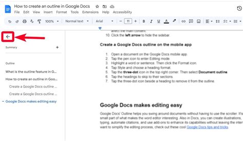how to insert a sidebar in google docs