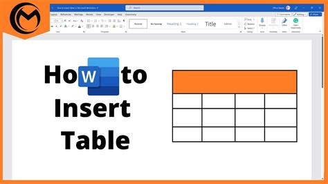 How To Insert A Small Table In Word