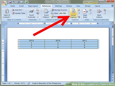How To Insert A Table Caption In Word