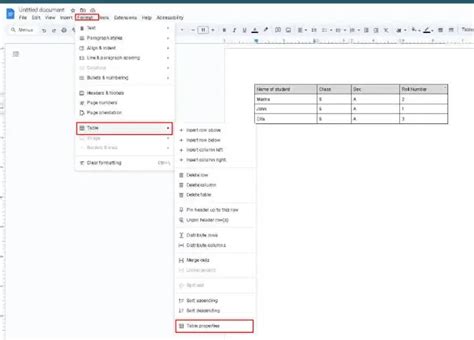 how to insert a table in google docs from google sheets