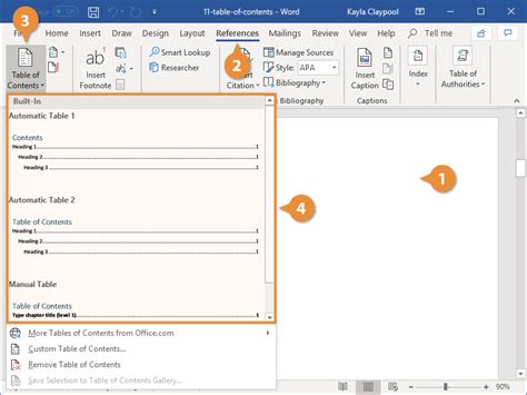 How To Insert A Table Of Contents Page In Word