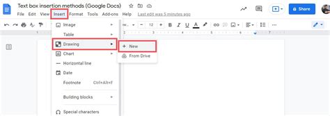 how to insert a text box in google drive