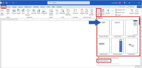 how to insert a text box in microsoft 365