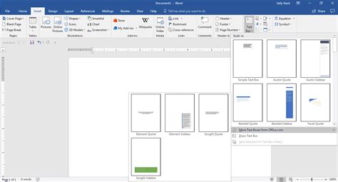 how to insert a text box in word office 365