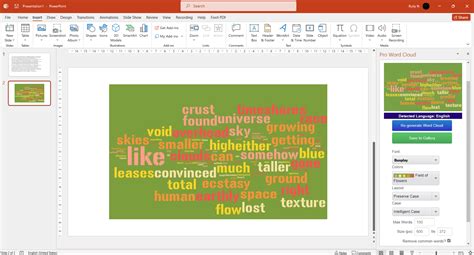 how to insert a word cloud in powerpoint