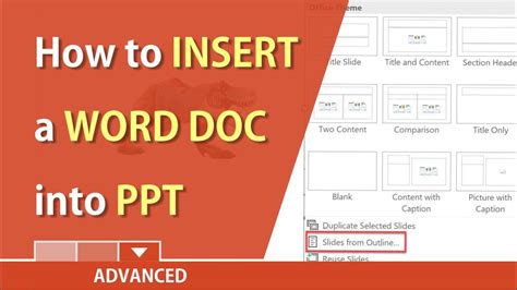 how to insert a word document in a powerpoint presentation