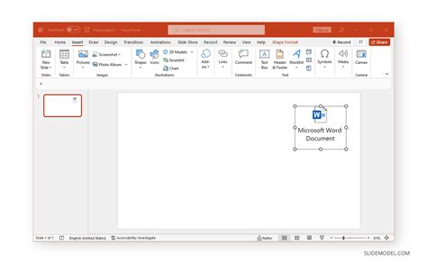 how to insert a word document in a powerpoint slide