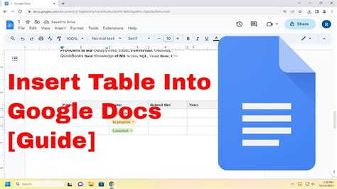 how to insert an image into a table in google docs