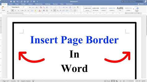 how to insert border in word page
