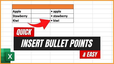 how to insert bullet points