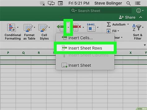 how to insert cells in excel without overwriting