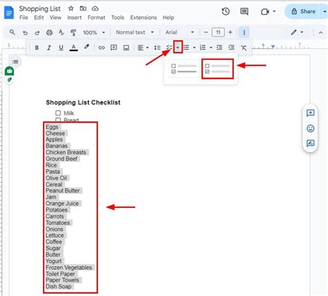 how to insert checkbox in google docs without strikethrough