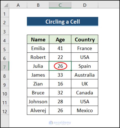 how to insert circle in excel