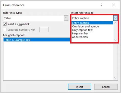 How To Insert Cross Reference