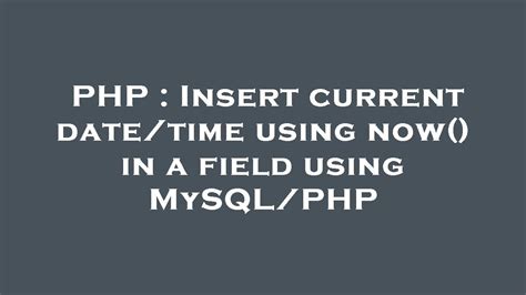 how to insert current date in mysql using php