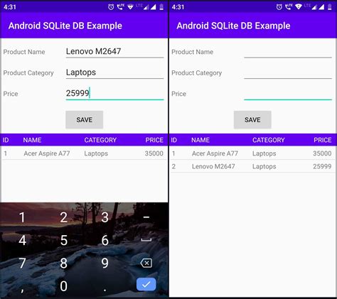 how to insert data in sqlite database in android studio